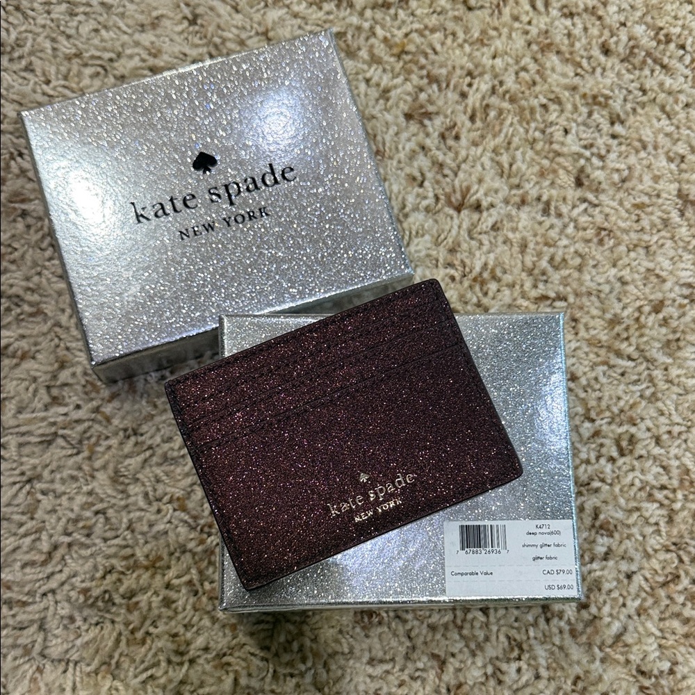Kate Spade Glittery Plum Card Holder
